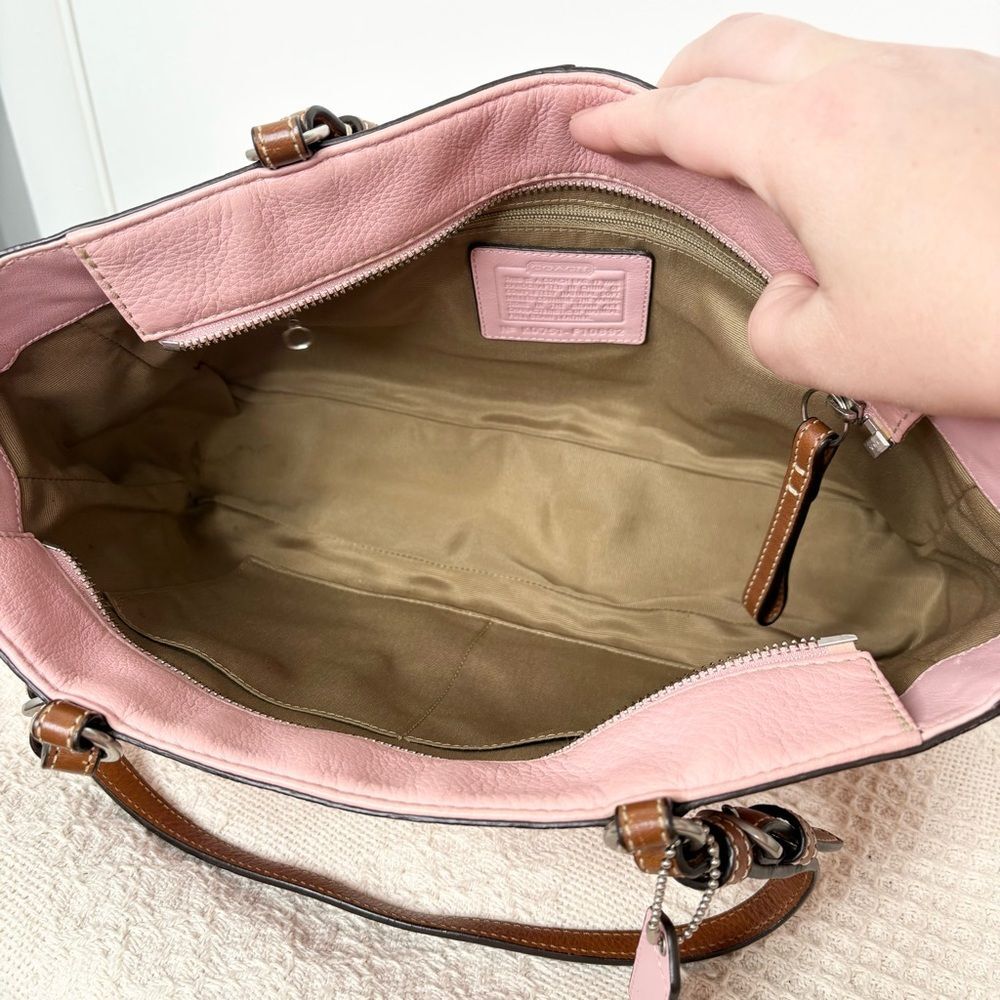 Coach Chelsea East West Leather Shoulder Bag Tote F10892 Light Pink Brown - Picture 8 of 9